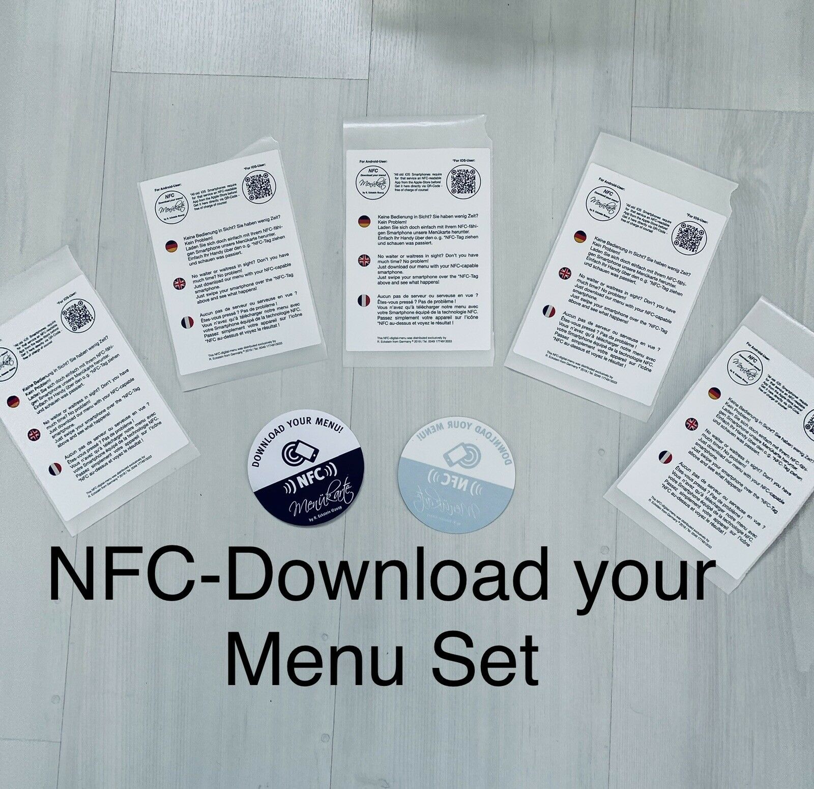 1 Stk. NFC-NTAG213 Download Menu Sticker und Label Set