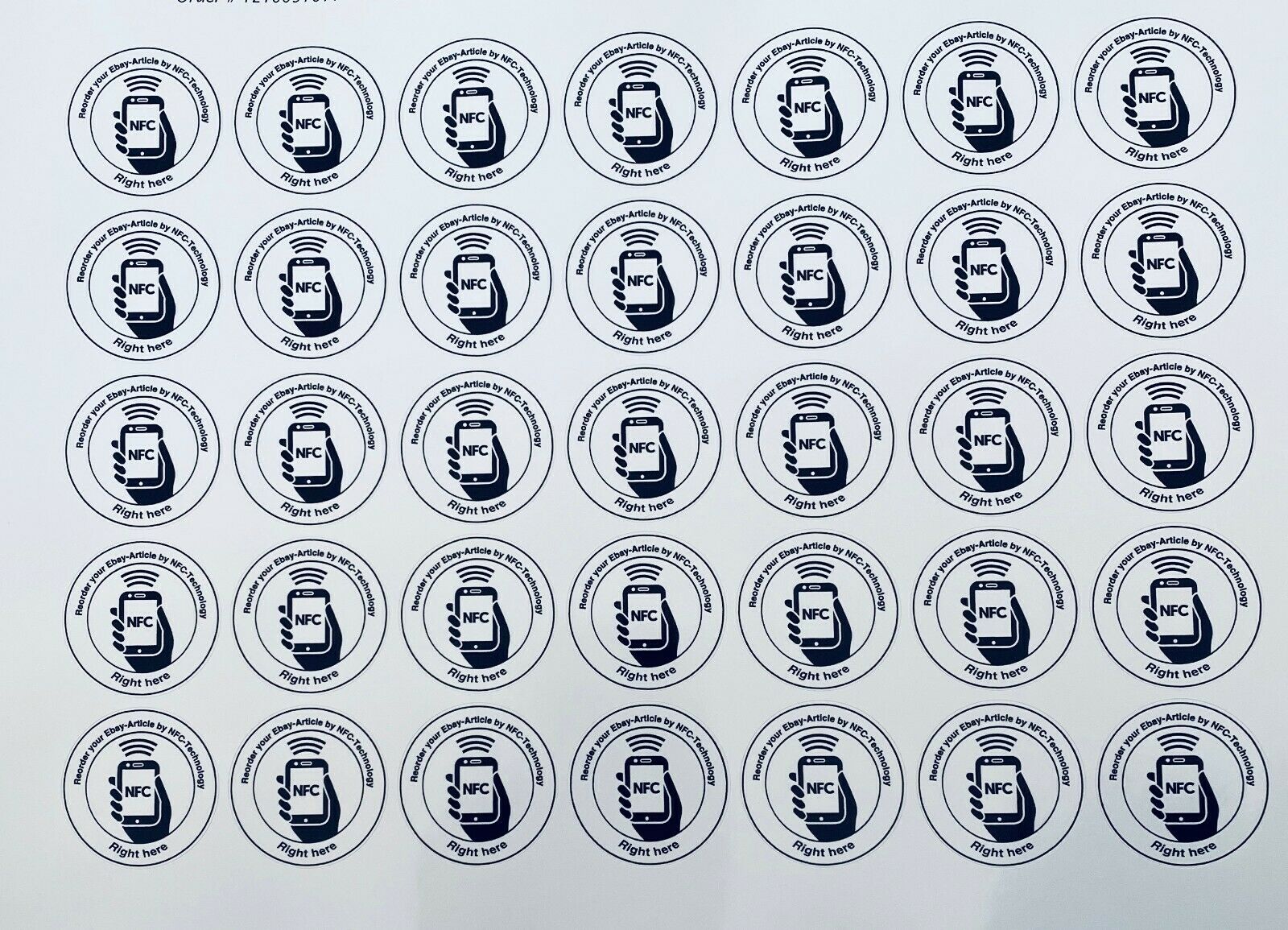35 x NFC-NTAG213 Reorder your Ebay-Article Labels